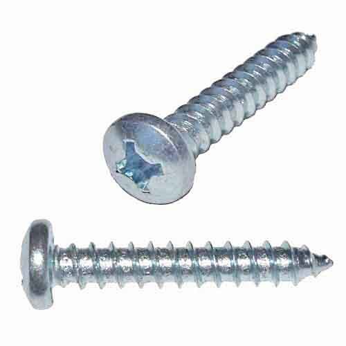 PPTS121 #12 X 1" Pan Head, Phillips, Tapping Screw, Type A, Zinc